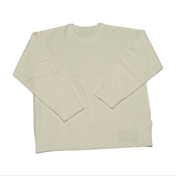 Halara White Drop Shoulder Slouchy Relaxed Oversized Sweater NWT Size Small - Picture 2 of 4